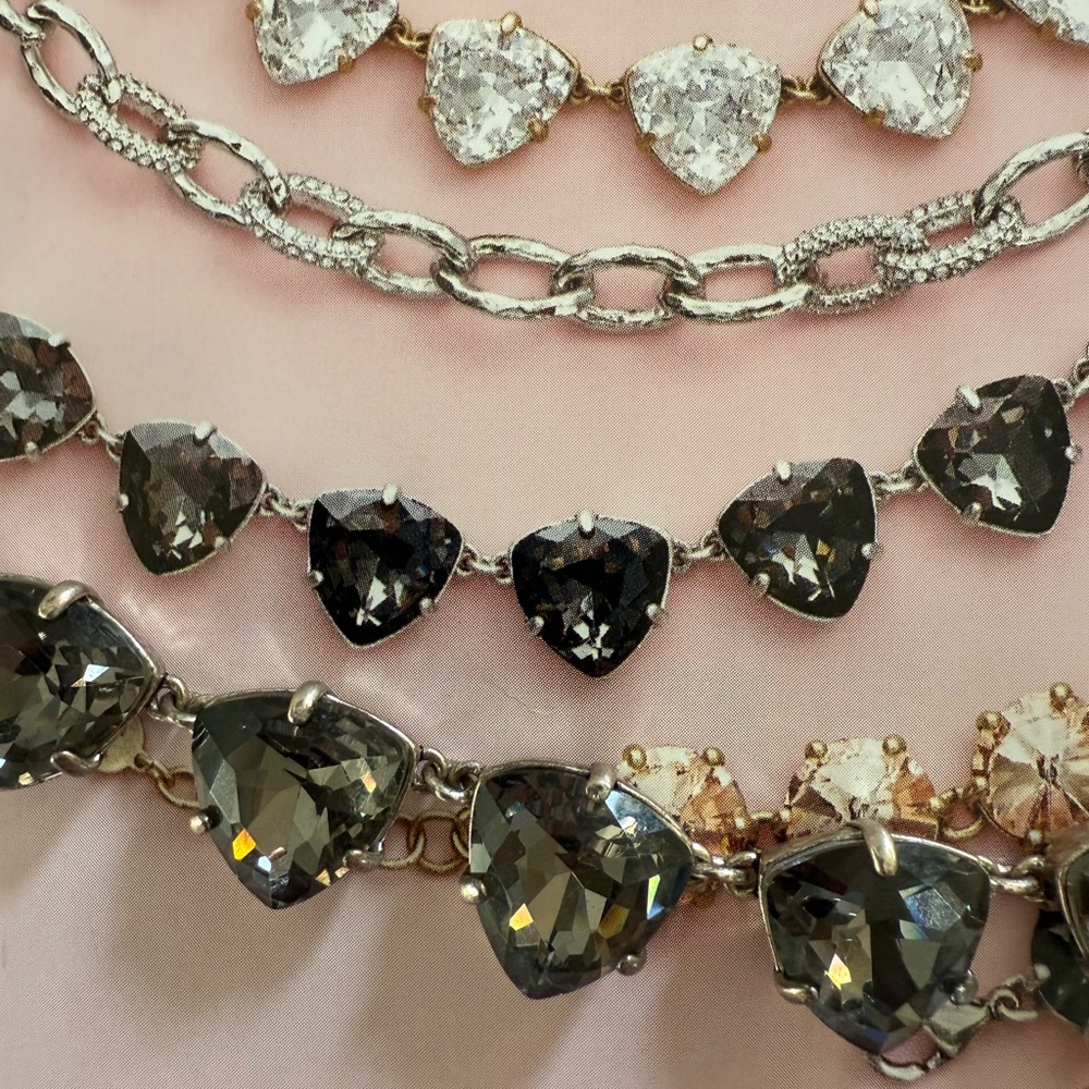 Stella & Dot Somervell Silver/Black Necklace